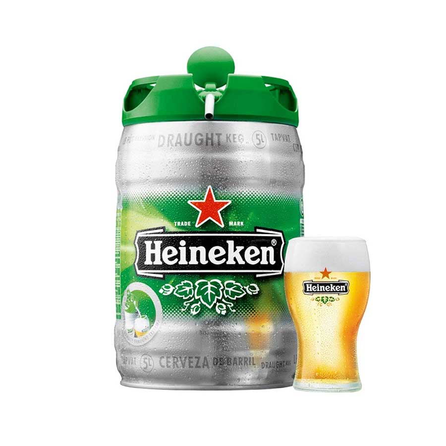 Heineken fusto senza impianto spillatore da 5litri : : Alimentari  e cura della casa